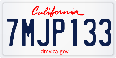 CA license plate 7MJP133