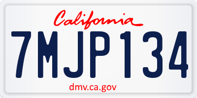 CA license plate 7MJP134