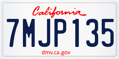 CA license plate 7MJP135