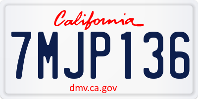 CA license plate 7MJP136