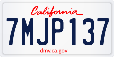 CA license plate 7MJP137