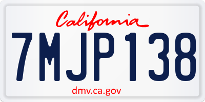 CA license plate 7MJP138