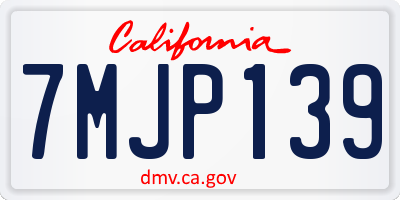 CA license plate 7MJP139