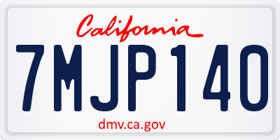 CA license plate 7MJP140