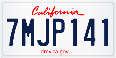 CA license plate 7MJP141