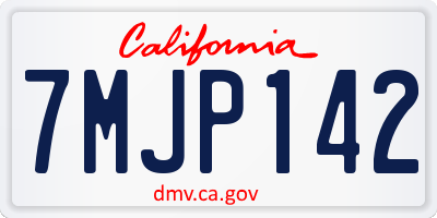 CA license plate 7MJP142