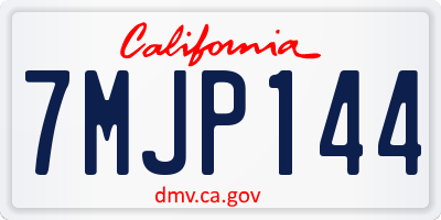 CA license plate 7MJP144