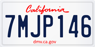 CA license plate 7MJP146