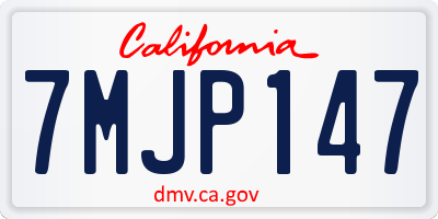 CA license plate 7MJP147