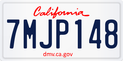 CA license plate 7MJP148