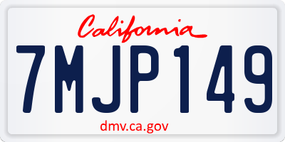 CA license plate 7MJP149