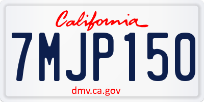 CA license plate 7MJP150