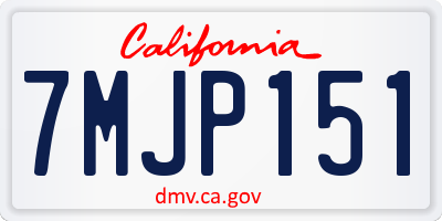 CA license plate 7MJP151