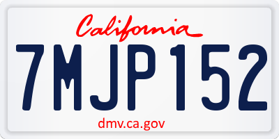 CA license plate 7MJP152