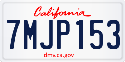 CA license plate 7MJP153