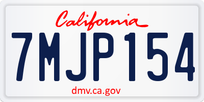 CA license plate 7MJP154