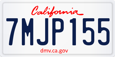 CA license plate 7MJP155