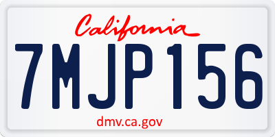 CA license plate 7MJP156