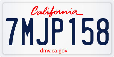 CA license plate 7MJP158