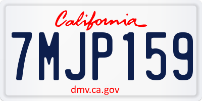 CA license plate 7MJP159