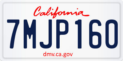 CA license plate 7MJP160