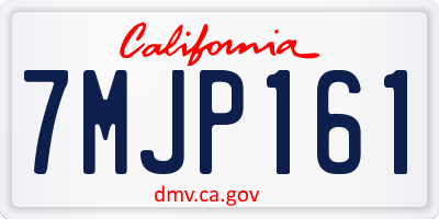 CA license plate 7MJP161