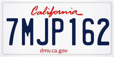 CA license plate 7MJP162