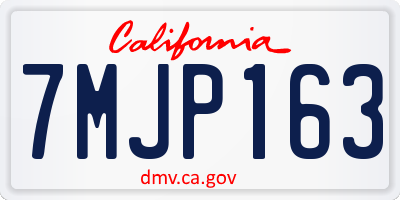 CA license plate 7MJP163