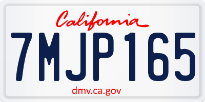 CA license plate 7MJP165