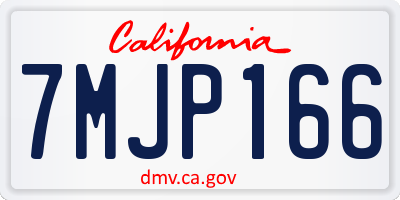 CA license plate 7MJP166