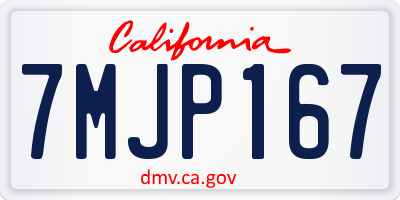 CA license plate 7MJP167