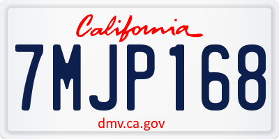 CA license plate 7MJP168