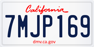 CA license plate 7MJP169