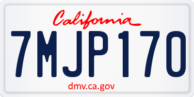 CA license plate 7MJP170