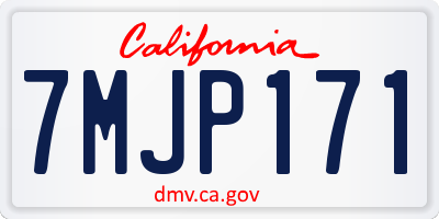 CA license plate 7MJP171