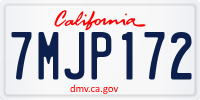 CA license plate 7MJP172