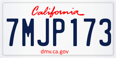 CA license plate 7MJP173