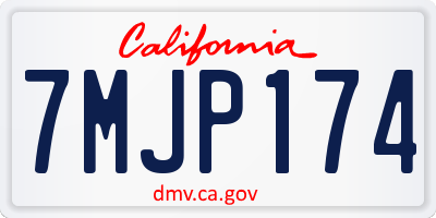 CA license plate 7MJP174