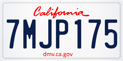 CA license plate 7MJP175