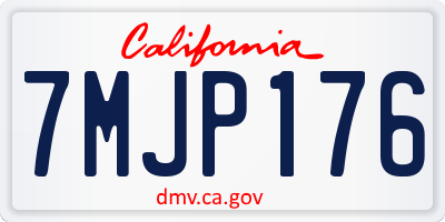 CA license plate 7MJP176