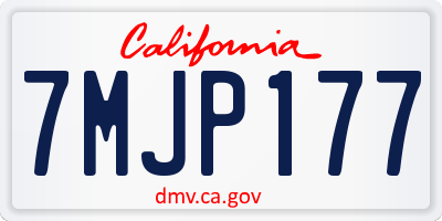 CA license plate 7MJP177