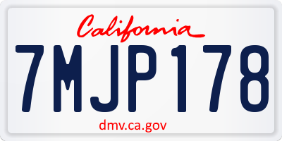 CA license plate 7MJP178