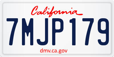 CA license plate 7MJP179