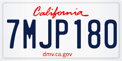 CA license plate 7MJP180