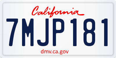 CA license plate 7MJP181