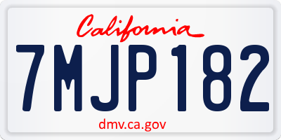 CA license plate 7MJP182