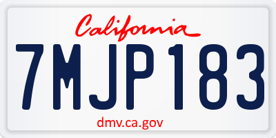 CA license plate 7MJP183