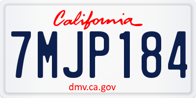 CA license plate 7MJP184