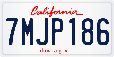 CA license plate 7MJP186