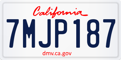 CA license plate 7MJP187